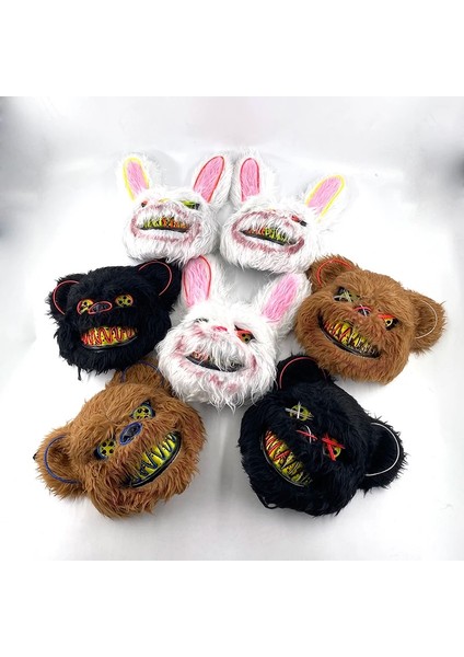 Parlayan Maske 13 Cadılar Bayramı Kanlı Tavşan Ayı Maskesi Parti Korkunç Cosplay Kafa Kapak Maskeleri Karnaval Kostüm Başlık Sahne Masquerade Korku Sahne (Yurt Dışından) modelleri
