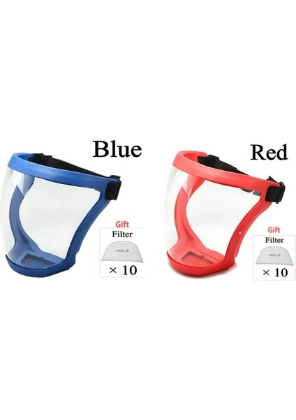 1kırmızı ve 1mavi Şeffaf Tam Yüz Kalkanı Buğu Önleyici Sıçramaya Dayanıklı Rüzgar Geçirmez Maske Güvenlik Gözlükleri Filtreli Unisex Koruma Göz Yüz Maskesi (Yurt Dışından)