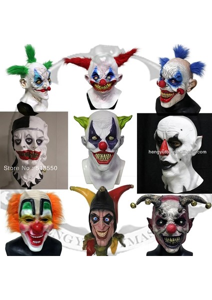 Gri Cadılar Bayramı Korku Palyaço Maskesi Lateks Kauçuk Maske Masquerade Cadılar Bayramı Partisi Için Lateks Tam Yüz Maskesi (Yurt Dışından) fiyatları