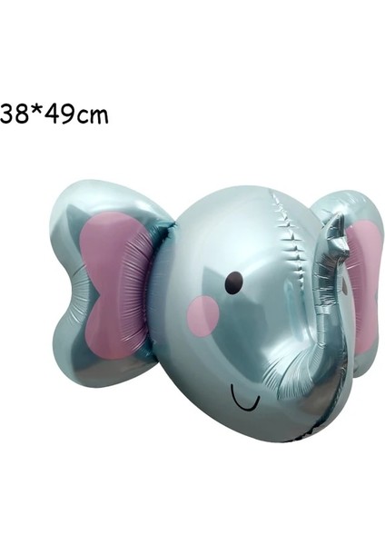 3D Fil Mavisi 1 Adet Karikatür 3D Fil Kafası Hayvan Folyo Balon Orman Erkek Kız Mutlu Doğum Günü Partisi Süslemeleri Bebek Duş Çocuk Oyuncakları (Yurt Dışından)