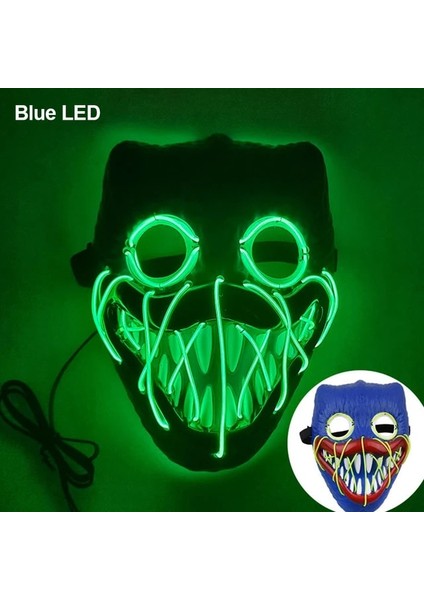 Mavi LED Cadılar Bayramı Neon LED Tasfiye Maskesi Masque Masquerade Parti Maskeleri Karanlıkta Işık Aydınlık Komik Maskeler Cosplay Kostüm Malzemeleri (Yurt Dışından)