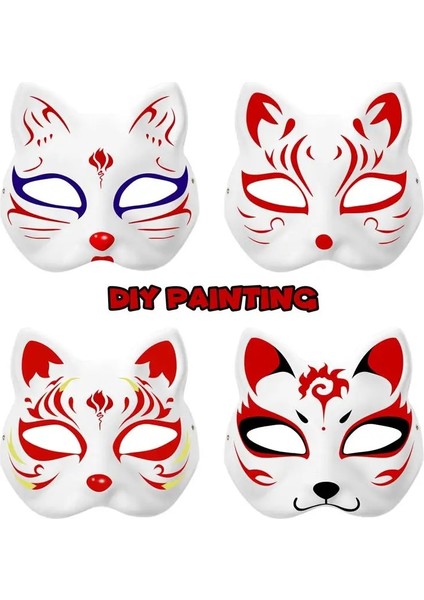 10 Adet 10/6/5/4 Adet Masquerade Kedi Yüz Maskeleri Dıy Parti Maskeleri Sahne Boyanabilir Boş Maskeler Parti Cosplay Aksesuarları (Yurt Dışından) modelleri