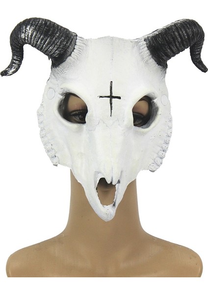 Altın Koyun Kafatası Boynuz Kafa Maskesi Şeytan Tam Yüz Maskesi Unisex Cadılar Bayramı Masquerade Karnaval Parti Sahne Cosplay Hayvan Maskesi (Yurt Dışından) fiyatları