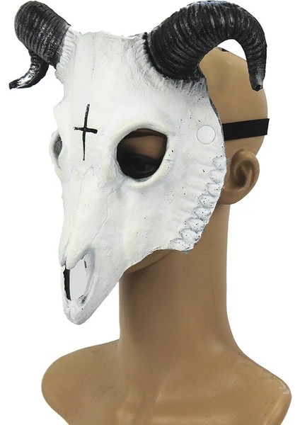 Altın Koyun Kafatası Boynuz Kafa Maskesi Şeytan Tam Yüz Maskesi Unisex Cadılar Bayramı Masquerade Karnaval Parti Sahne Cosplay Hayvan Maskesi (Yurt Dışından) indirimleri