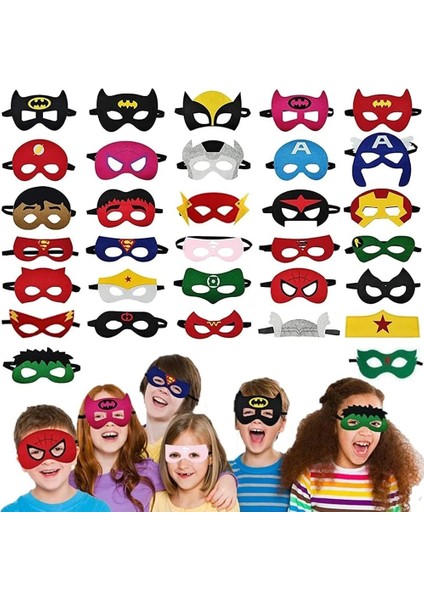 20 Adet 20 Adet Süper Kahraman Örümcek Adam Hulk Maskesi Parti Favor Keçe ve Elastik Maskeler Doğum Günü Partisi Hediyeler Masquerade Cosplay Göz Maskeleri Hediyeler (Yurt Dışından)