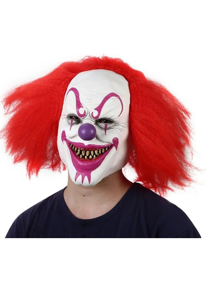 E Cosplay Palyaço Maskesi Cadılar Bayramı Partisi Kırmızı Göz Lateks Maske Kostüm Cosplay Sahne Yetişkin Lateks Palyaço Maskesi Korku Şeytan (Yurt Dışından) modelleri