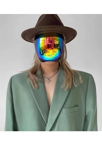 Şeffaf Açık Serin Güneş Koruyucu Balaclava Motosiklet Yüz Maskesi Likra Moto Biker Rüzgar Başlığı Maskesi Stoper Rüzgar Geçirmez Bisiklet Bisiklet Şapka (Yurt Dışından)