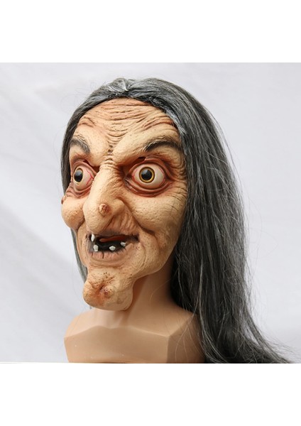 Stil 8 Korkunç Cadı Şapka Şapka ve Saç Tam Yüz Lateks Şapkalar Karnaval Cosplay Parti Kostüm Sahne Için (Yurt Dışından) fiyatları