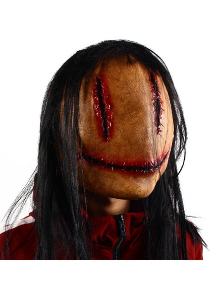 Sarı Cadılar Bayramı Korku Süslü Elbise Parti Maskesi Kanlı Gerçekçi Korku Gülen Cosplay Zor Lateks Kazak Maskesi Kostüm Sahne (Yurt Dışından) modelleri