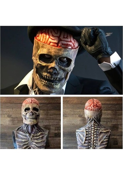 Açık Renk Korkunç Kanlı Ölü Zombi Kafa Maskesi Lateks Ürpertici Cadılar Bayramı Kostüm Kafatası Maskesi Parti Cosplay Korku Kanlı Sahne Yetişkin Kostüm (Yurt Dışından) indirimleri