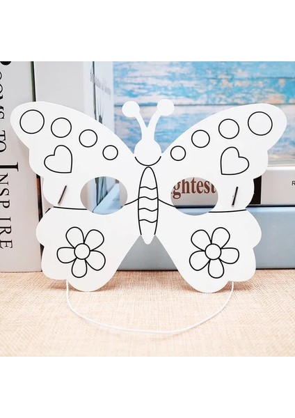 Kelebek 2 20 Adet Dıy Boş Graffiti Kağıt Çizim Maskeleri Çocuklar Çocuk Hayvan Renk Doğum Günü Favor Cosplay Parti Paskalya Düğün (Yurt Dışından)