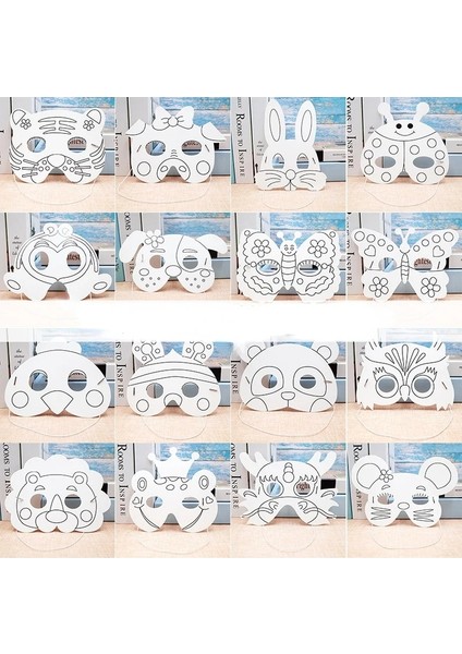 Kelebek 2 20 Adet Dıy Boş Graffiti Kağıt Çizim Maskeleri Çocuklar Çocuk Hayvan Renk Doğum Günü Favor Cosplay Parti Paskalya Düğün (Yurt Dışından) fiyatları