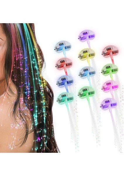 Kelebek Renkli 1 Parça 1/50 Adet LED Parti Renkleri Light Up Fiber Optik Saç Tokalarım Klip Firkete Ipek Flaş Örgüler Düğün Yeni Yıl Doğum Günü Hediyeleri (Yurt Dışından)