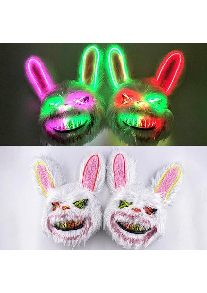 Parlayan Maske 19 Cadılar Bayramı Kanlı Tavşan Ayı Maskesi Parti Korkunç Cosplay Kafa Kapak Maskeleri Karnaval Kostüm Başlık Sahne Masquerade Korku Sahne (Yurt Dışından) fiyatları