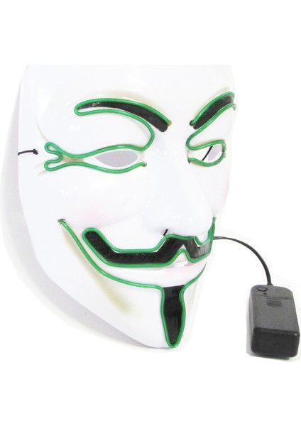 Green2 Cadılar Bayramı Partisi Maskesi Aydınlık LED Maske Masque Masquerade Neon El Maskeleri Işık Komik Maskeler Cosplay Kostüm Karnaval Malzemeleri (Yurt Dışından) indirimleri