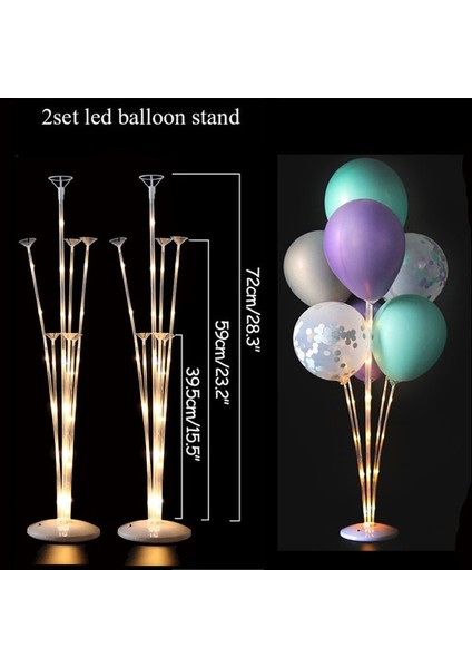 2 Takım LED Standı B Balonlar Kemerler Çerçeve Kiti Süslemeleri Masa Standı Balonlar Aksesuarları Düğün Mutlu Doğum Günü Partisi Süslemeleri Çocuklar Için Araçlar (Yurt Dışından)