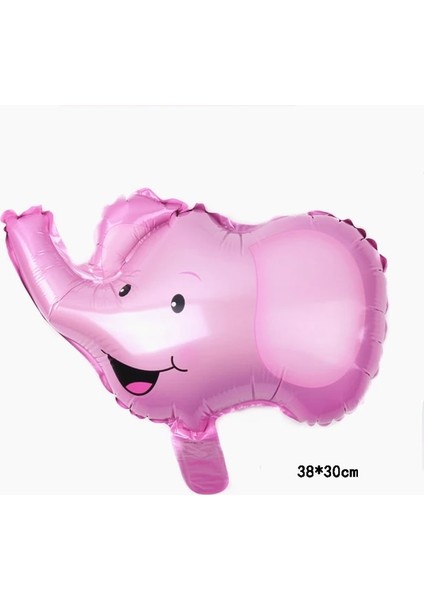 Mini Fil Pembe 1 Adet Karikatür 3D Fil Kafası Hayvan Folyo Balon Orman Erkek Kız Mutlu Doğum Günü Partisi Süslemeleri Bebek Duş Çocuk Oyuncakları (Yurt Dışından)