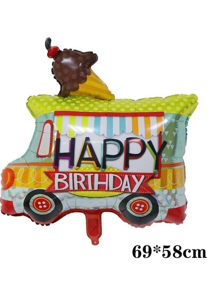 Dondurma Kamyonu 3D Karikatür Araba Folyo Balon Buggy Yarış Kazma Araba Tren Hediye Bebek Duş Doğum Günü Partisi Süslemeleri Çocuk Oyuncakları Helyum Balonları (Yurt Dışından)