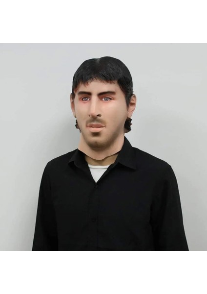 HY-MM-022 Yenı Gerçekçi Adam Maskesi Kauçuk Cosplay Gerçekçi Erkek Lateks Maske Başlık Cosplay Sahne Tam Kafa Kask Erkek Kadın (Yurt Dışından)