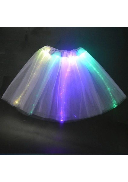 Gençler Veya Kadınlar Için Siyah Kadın Kız Yanıp Sönen LED Işık Up Tül Fiber Optik Tutu Etek Aydınlık Peri Kostüm Doğum Günü Hediyesi Noel Glow Parti (Yurt Dışından) indirimleri