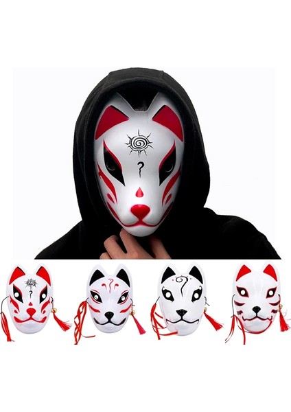 B Anime Şeytan Avcısı Tilki Maskeleri Japon Kedi Maskesi Yarım Yüz Masquerade Festivali Kabuki Kitsune Maskeleri Parti Cosplay Propsani.ağ (Yurt Dışından) fırsatları