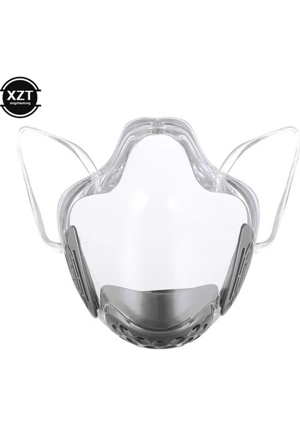 Gri Şeffaf Yüz Kalkanı Yetişkinler Yüz Için Dayanıklı Kalkan Maskesi Plastik Yeniden Kullanılabilir Kapak Ağız Maskesi Solunum Deliği ile Mutfak Aletleri (Yurt Dışından)