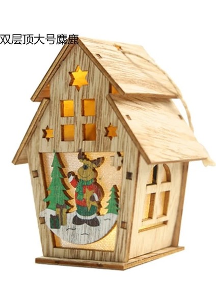 Çift Elk L Renkli LED Dekoratif Işıklar Yeni Yıl Noel Ağacı Kolye Süslemeleri Kardan Adam Noel Baba Işık Parti Malzemeleri Ev Dekor (Yurt Dışından)