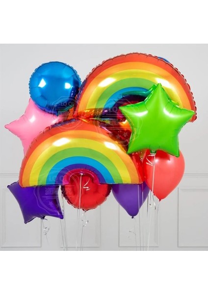 Nane Yeşili 1 Takım Gökkuşağı Renkli Güneş Bulut Folyo Balon Çocuklar Için Doğum Günü Yaz Parti Bebek Duş Dekorasyon Helyum Balonları Düğün Malzemeleri (Yurt Dışından)