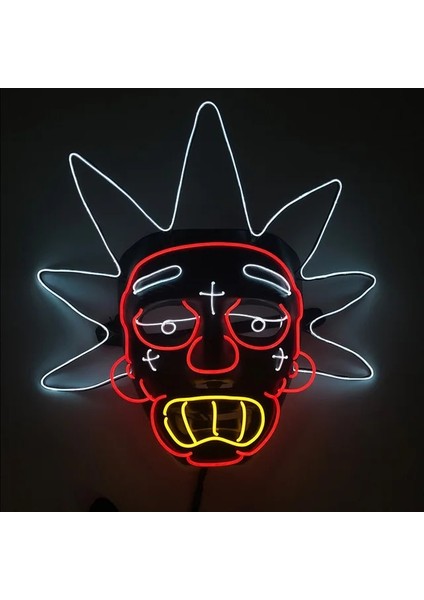 Bir Karakter Cosplay Cadılar Bayramı Karnaval Dekorasyon Anonim Yüz Neon Işık El Tel Maske Şenlikli Parti Malzemeleri Karanlıkta Glow (Yurt Dışından)