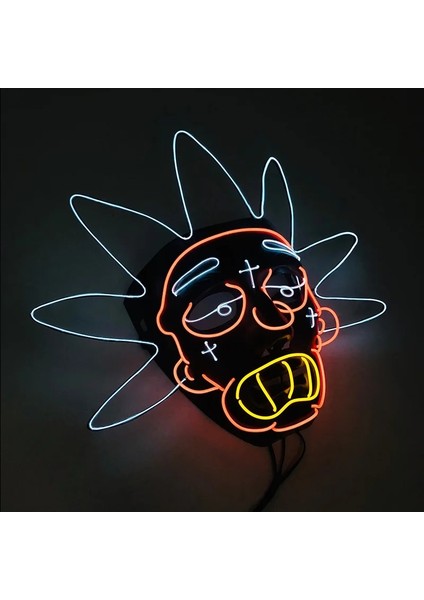 Bir Karakter Cosplay Cadılar Bayramı Karnaval Dekorasyon Anonim Yüz Neon Işık El Tel Maske Şenlikli Parti Malzemeleri Karanlıkta Glow (Yurt Dışından)