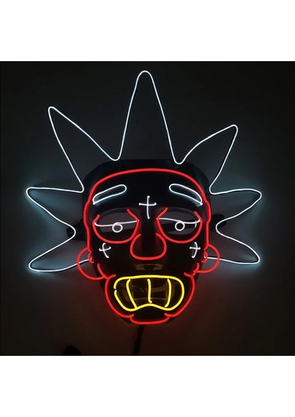 Bir Karakter Cosplay Cadılar Bayramı Karnaval Dekorasyon Anonim Yüz Neon Işık El Tel Maske Şenlikli Parti Malzemeleri Karanlıkta Glow (Yurt Dışından)