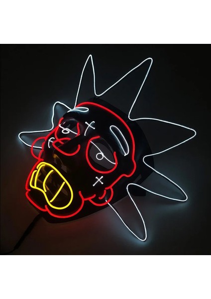 Bir Karakter Cosplay Cadılar Bayramı Karnaval Dekorasyon Anonim Yüz Neon Işık El Tel Maske Şenlikli Parti Malzemeleri Karanlıkta Glow (Yurt Dışından)