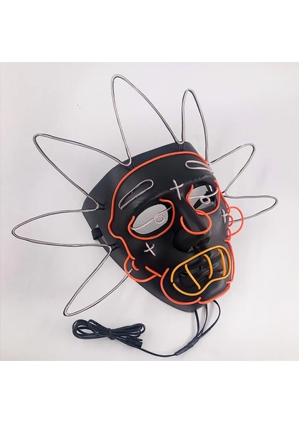 Bir Karakter Cosplay Cadılar Bayramı Karnaval Dekorasyon Anonim Yüz Neon Işık El Tel Maske Şenlikli Parti Malzemeleri Karanlıkta Glow (Yurt Dışından)