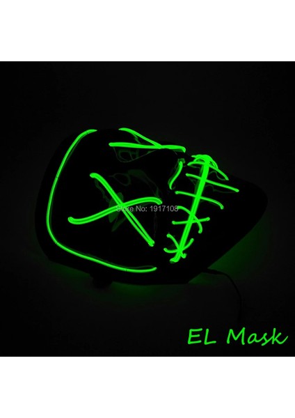 Yeşil 3 Korku Cadılar Bayramı LED Maske LED Neon Işık Up Maske Kostüm Festivali Cosplay Dj Parti Işık Up Maskeleri Seçim Tasfiye Maskara Maskesi (Yurt Dışından) indirimleri