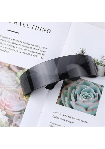 Siyah Gelecek Savaşçı Çerçevesiz Kadın Güneş Gözlüğü Bilim Kurgu Erkekler Sunglass Cyberpunk Uv Koruma Gözlük Retro Gotik Parti Gözlüğü (Yurt Dışından)