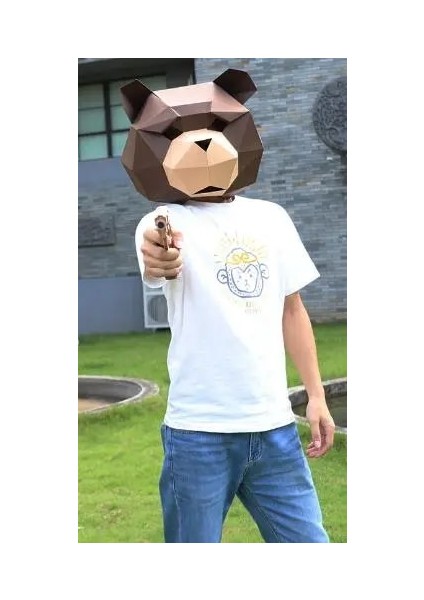 Çocuk Cosplay Maskeleri Cadılar Bayramı Partisi Maskesi Malzemeleri Panda Ayı Kostümü Kafa Hood 3D Kağıt Modeli Dıy Karikatür El Yapımı Yüz Cosplay Oyuncaklar (Yurt Dışından)