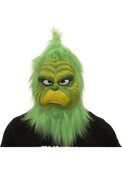 Maskeler ve Eldiven Sevimli Nasıl Noel Yeşil Saçlı Cosplay Maske Lateks Cadılar Bayramı Noel Tam Kafa Lateks Maske Cosplay Kostüm Maske Sahne (Yurt Dışından) modelleri