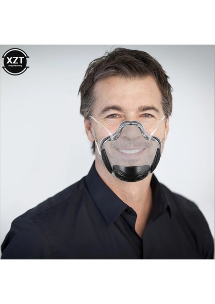 Gri Şeffaf Yüz Kalkanı Yetişkinler Yüz Için Dayanıklı Kalkan Maskesi Plastik Yeniden Kullanılabilir Kapak Ağız Maskesi Solunum Deliği ile Mutfak Aletleri (Yurt Dışından) indirimleri