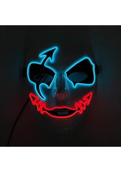 Renkli 10 Neon Işık LED Maske LED Cadılar Bayramı Korkunç Maske Cosplay Parti Maskesi Masquerade Maskeleri Cadılar Bayramı Kostüm Karnaval Glow Parti Sahne (Yurt Dışından)