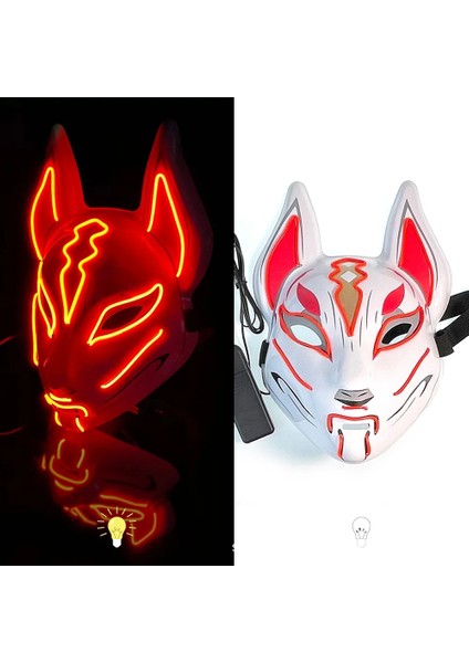 Sarı Cadılar Bayramı Neon LED Tasfiye Maskesi Masque Masquerade Parti Maskeleri Karanlıkta Işık Aydınlık Komik Maskeler Cosplay Kostüm Malzemeleri (Yurt Dışından) modelleri