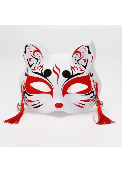 23 Yarım Yüz Maskesi El-Boyalı Japon Sakura Püsküller Tilki Maskesi Masquerade Cadılar Bayramı Hayvan Kabuki Kitsune Topu Maskeleri Cosplay Sahne (Yurt Dışından) modelleri