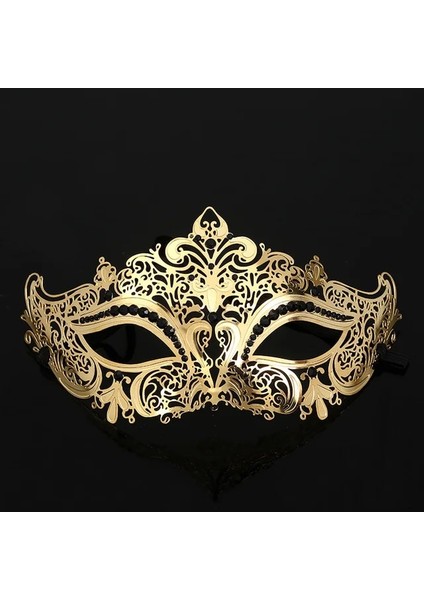 A-3 Siyah Altın Kafatası Metal Maske Cadılar Bayramı Taklidi Yarım Yüz Venedik Masquerade Erkekler Beyaz Kadın Parti Maskesi Cadılar Bayramı Sahne (Yurt Dışından)