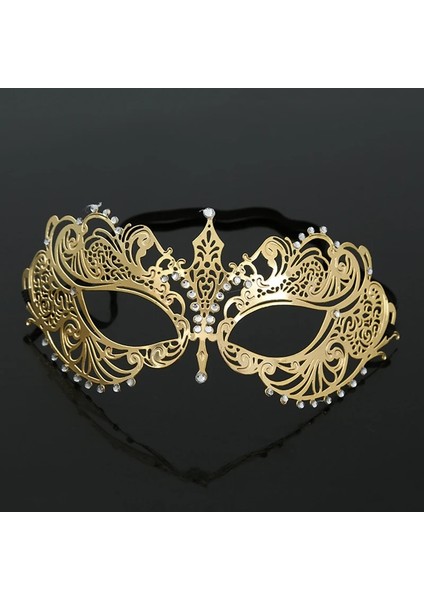 A-3 Siyah Altın Kafatası Metal Maske Cadılar Bayramı Taklidi Yarım Yüz Venedik Masquerade Erkekler Beyaz Kadın Parti Maskesi Cadılar Bayramı Sahne (Yurt Dışından)