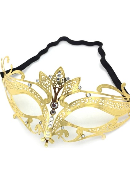 A-3 Siyah Altın Kafatası Metal Maske Cadılar Bayramı Taklidi Yarım Yüz Venedik Masquerade Erkekler Beyaz Kadın Parti Maskesi Cadılar Bayramı Sahne (Yurt Dışından)