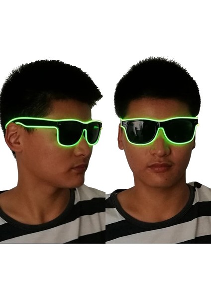 Mavi 10 Renk Aydınlık El Neon Gözlük LED Güneş Gözlüğü Bar Parti Dans Dj Parlak Yanıp Sönen Gözlük Light Up Gözlük Glow Parti Malzemeleri (Yurt Dışından) indirimleri
