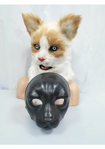 Kedi Dıy Hayvan Hareketli Ağız Boş Maske Kalıbı Dıy El Yapımı Kendi Cadılar Bayramı Maskesi Kalıbınızı, Yarı Mamul Ürünü (Yurt Dışından) fiyatları