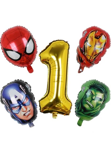 Yakut 5 Adet Marvel Süper Kahraman Balon Örümcek Adam Alüminyum Folyo Balonlar Çocuklar Doğum Günü Partisi Dekorasyon Bebek Duş Demir Adam Balonlar (Yurt Dışından)