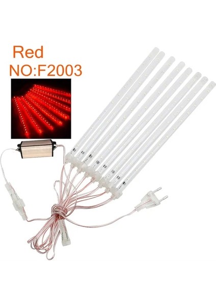 Kırmızı F2003 Au Fiş 30CM Su Geçirmez Meteor Yağmuru Yağmur 8 Tüp LED Dize Işıklar 30CM / 50CM Dış Mekan Tatil Noel Dekorasyon Ağacı Ab / Abd / Au / Ingiltere Tak (Yurt Dışından)