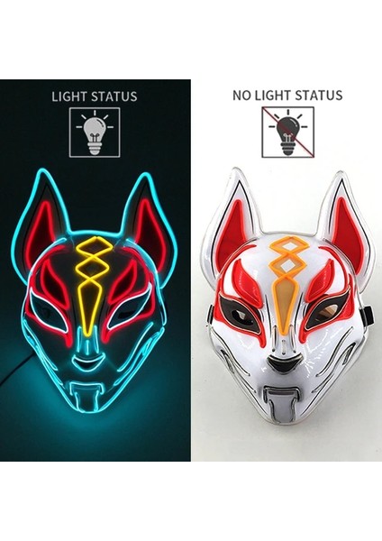 Maske 22 Yeni Tasarlanmış Parlayan Cadılar Bayramı Partisi Maskesi Yanıp Sönen LED Maskeleri El Neon Işık Cosplay Maske Kostüm Sahne Glow Parti Malzemeleri (Yurt Dışından)