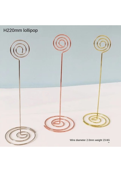 220MM Lolipop 10 Adet Gül Altın 10 Adet Metal Yer Kartı Sahipleri Düğün Masa Numarası Adı Burcu Düğün Doğum Günü Partisi Için Standı Ev Dekorasyon Fotoğraf Klip Standı (Yurt Dışından)